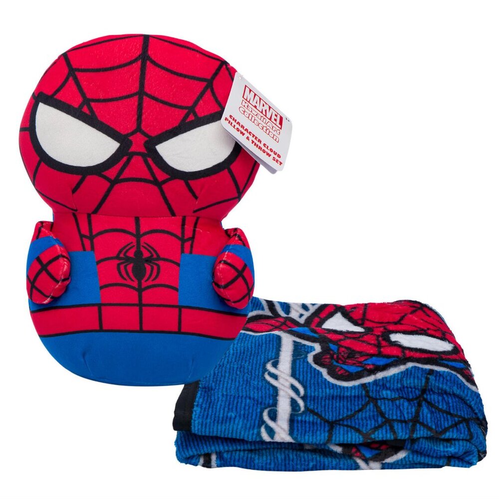 Spiderman Doll Hugger Pillow and Throw Blanket Set